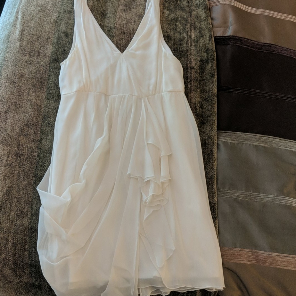 ALICE AND OLIVIA White Chiffon Dress